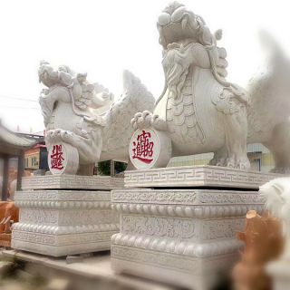 酒店漢白玉貔貅神獸石雕有什么寓意？