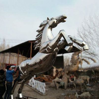不銹鋼鏤空奔馬雕塑廣場動(dòng)物雕塑
