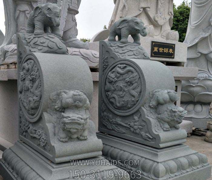 小象抱鼓石招財(cái)石門(mén)墩別墅園林門(mén)口擺件雕塑