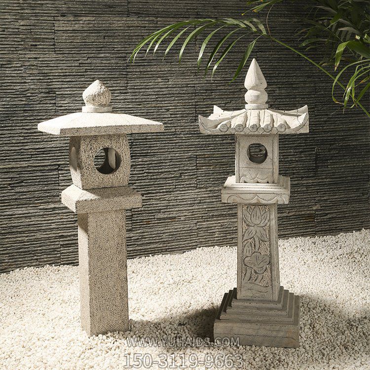 仿古石燈，中式古建裝飾燈柱雕塑