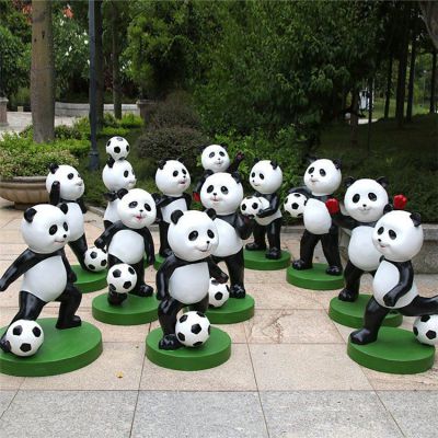戶(hù)外公園玻璃鋼熊貓?zhí)咦闱騽?dòng)物擺件