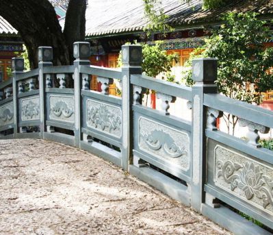 仿古寺院石橋景觀(guān)雕刻花紋欄桿扶手