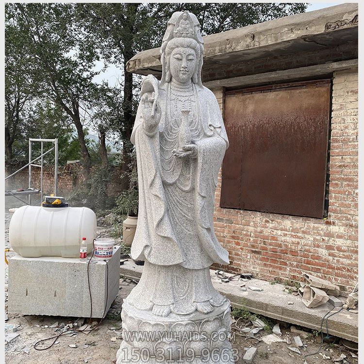 石雕觀音，花崗巖石材精雕佛像雕塑