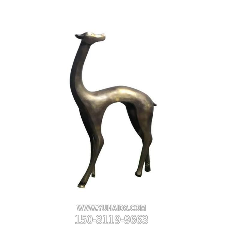 抽象仿銅鹿，玻璃鋼材質(zhì)噴漆雕塑