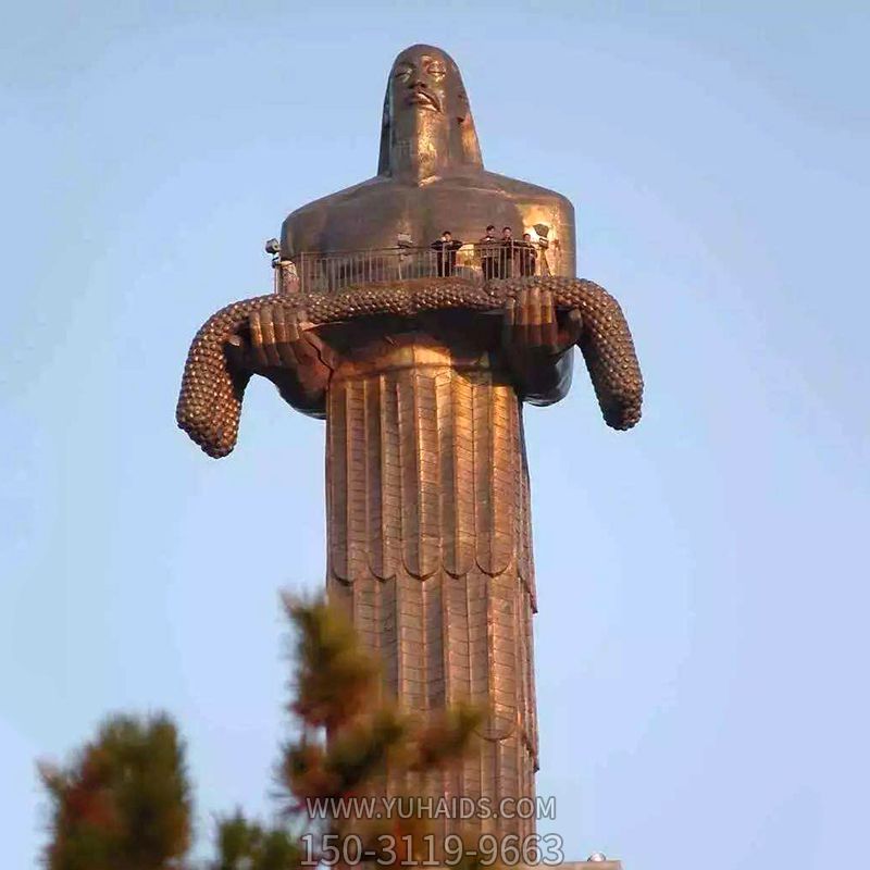 公園廣場(chǎng)大型鑄造五谷先帝神農(nóng)紅銅雕像雕塑