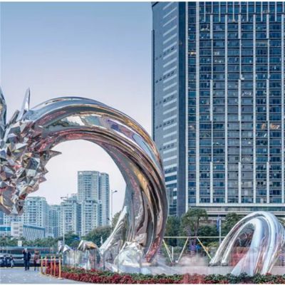大型廣場(chǎng)戶(hù)外景觀不銹鋼抽象工藝品擺件