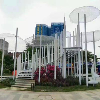 戶(hù)外大型創(chuàng)意鏤空祥云雕塑擺件