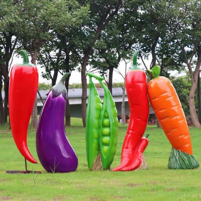 玻璃鋼仿真蔬菜，辣椒、茄子、豌豆和胡蘿卜