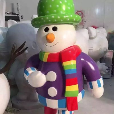 商場(chǎng)游樂場(chǎng)玻璃鋼卡通彩繪雪人