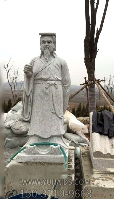 小區(qū)公園擺放唐朝著名書法家詩人柳公權大理石雕塑像