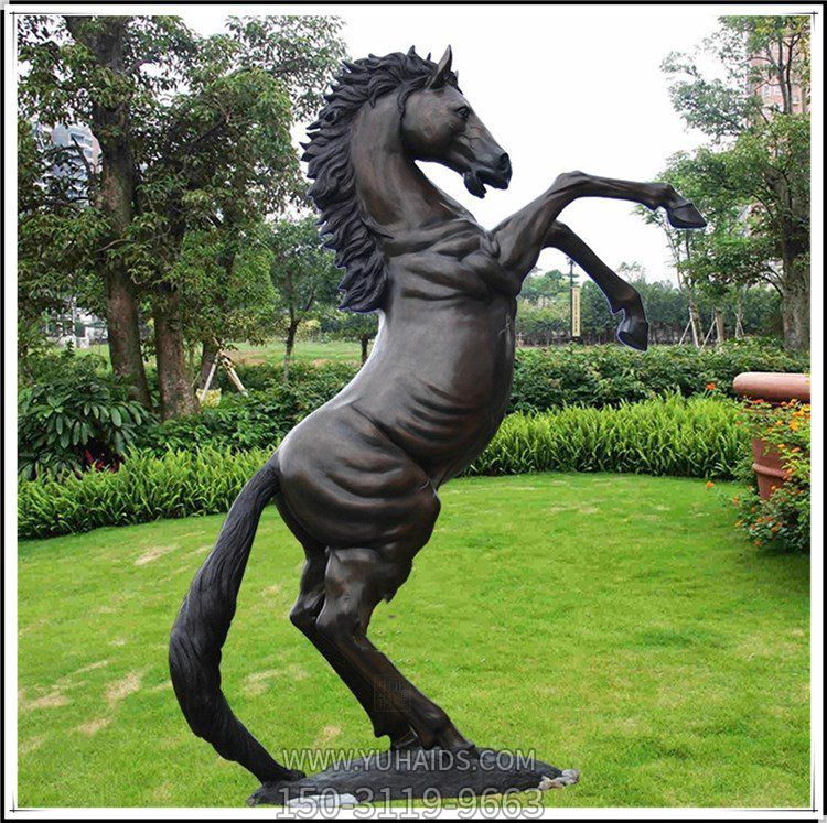 玻璃鋼立馬，仿銅馬兒雕塑