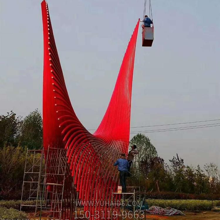 不銹鋼創(chuàng)意景觀(guān)戶(hù)外大型紅色擺件雕塑