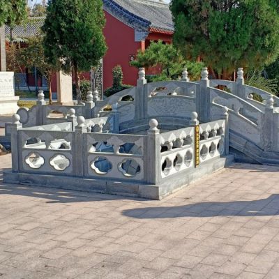 花崗巖石雕小橋，橋欄桿護(hù)欄