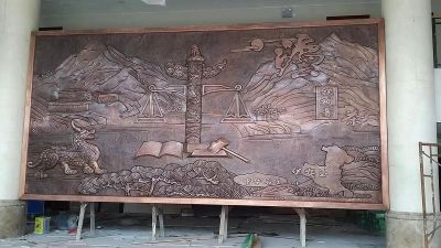 華安政務(wù)大廳地方主題浮雕，紫銅鍛造壁畫