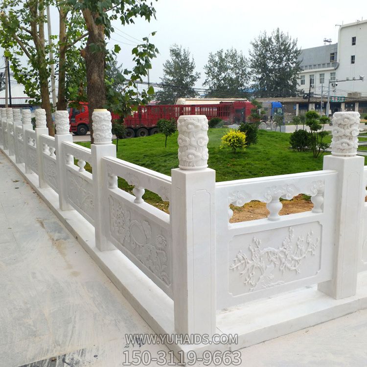 公園陽(yáng)臺(tái)漢白玉欄板欄桿裝飾庭院擺件雕塑