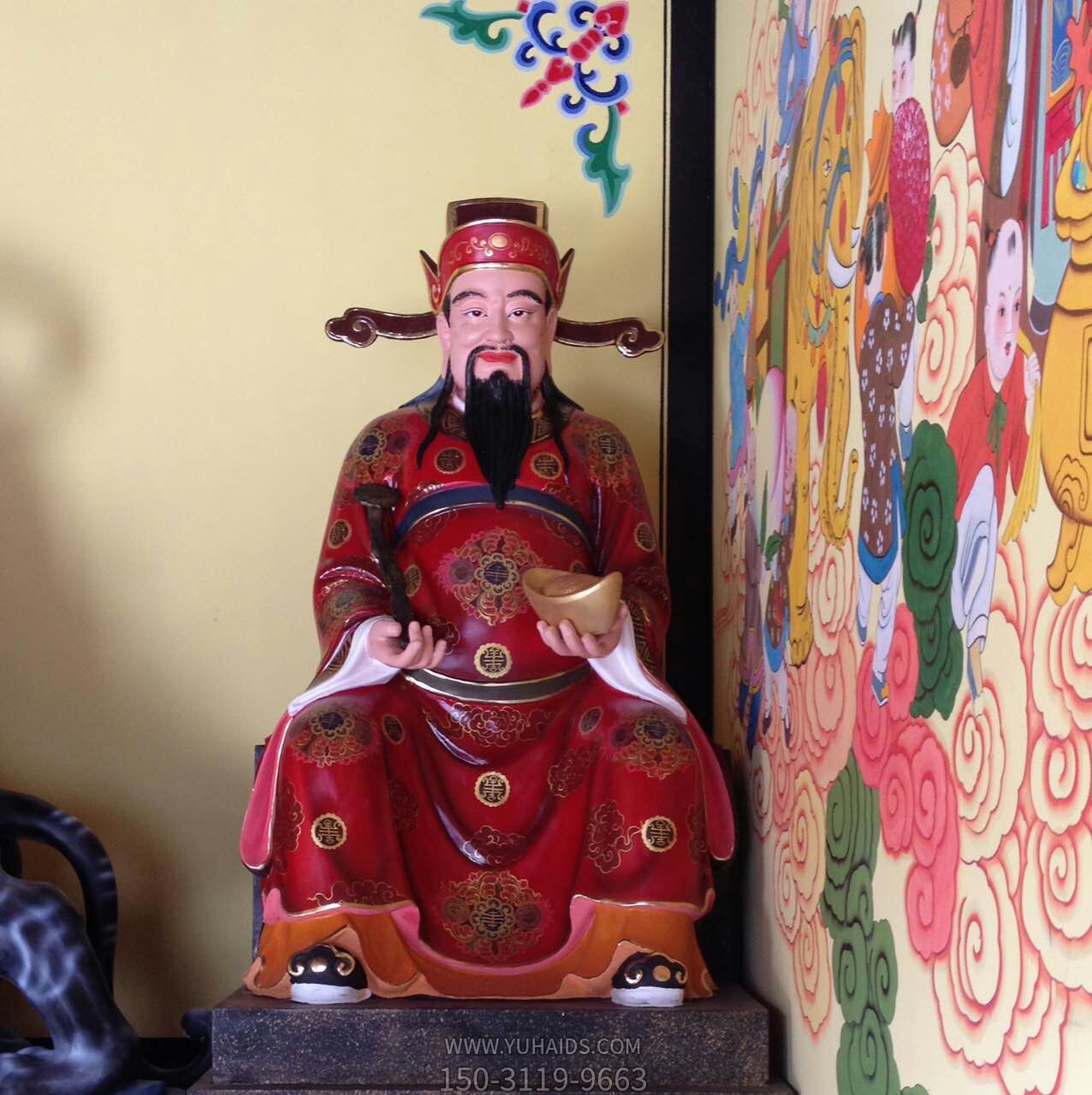 玻璃鋼彩繪寺廟供奉菩薩招財(cái)財(cái)神爺?shù)袼?>
                                <h2>玻璃鋼彩繪寺廟供奉菩薩招財(cái)財(cái)神爺?shù)袼?參數(shù)說(shuō)明</h2>
                                                                        <table>
                                      <tr>
                                        <th>產(chǎn)品標(biāo)題</th>
                                        <td>玻璃鋼彩繪寺廟供奉菩薩招財(cái)財(cái)神爺?shù)袼?/td>
                                      </tr>
                                      <tr>
                                        <th>發(fā)布時(shí)間</th>
                                        <td>2023-06-07 15:32</td>
                                      </tr>
                                      <tr>
                                        <th>價(jià)格</th>
                                        <td><span>電話咨詢</td>
                                      </tr>
                                                                              <tr>
                                          <th>制作材質(zhì)</th>
                                          <td>玻璃鋼</td>
                                        </tr>
                                                                              <tr>
                                          <th>其他</th>
                                          <td>彩繪</td>
                                        </tr>
                                                                          </table>
                                <h2>玻璃鋼彩繪寺廟供奉菩薩招財(cái)財(cái)神爺?shù)袼?詳細(xì)說(shuō)明</h2>
                                <p>玉海雕塑是一家綜合性的雕塑公司，擁有多款玻璃鋼彩繪寺廟供奉菩薩招財(cái)財(cái)神爺?shù)袼苣Ｐ?，可加工定制多種玻璃鋼彩繪寺廟供奉菩薩招財(cái)財(cái)神爺?shù)袼?，支持材質(zhì)、樣式、風(fēng)格、尺寸大小等方面的調(diào)整修改定制。我們所加工制作的玻璃鋼彩繪寺廟供奉菩薩招財(cái)財(cái)神爺?shù)袼苜|(zhì)優(yōu)價(jià)廉，遍布全國(guó)多個(gè)省市地區(qū)，想要了解更多案例圖片，請(qǐng)電話或微信咨詢。材質(zhì)、大小、樣式等都可以按需定制，還可根據(jù)您提供給的玻璃鋼彩繪寺廟供奉菩薩招財(cái)財(cái)神爺?shù)袼軜訄D進(jìn)行制作！如有相關(guān)需求，歡迎致電（微信同號(hào)）：<span>150-3119-9663</span></p>
                                                                <div   class=