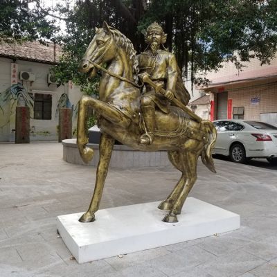 古代將軍，騎馬人物銅雕