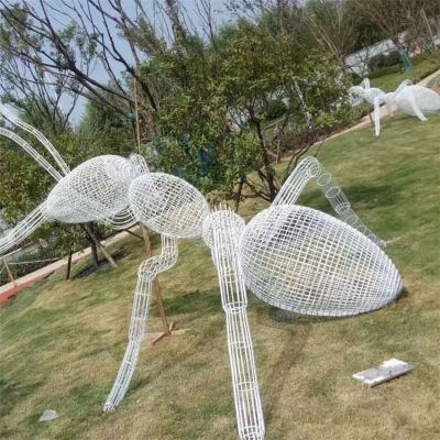 不銹鋼螞蟻，鐵藝網(wǎng)格螞蟻景觀擺件