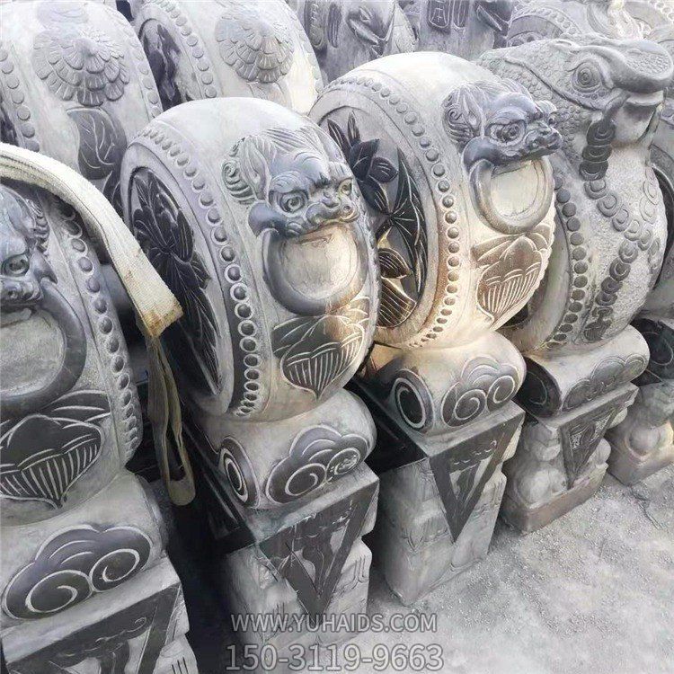 石雕抱鼓，古建門口吉祥裝飾構(gòu)件雕塑