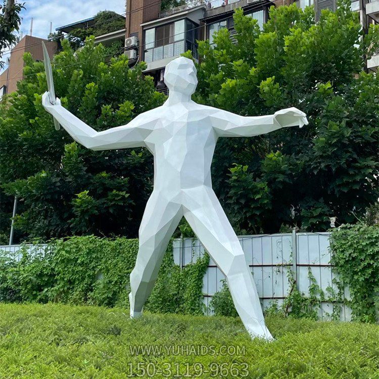 擲標(biāo)槍，玻璃鋼抽象運(yùn)動人物雕塑
