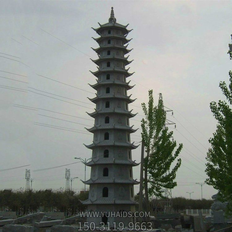 戶(hù)外公園大型大理石石雕佛塔雕塑