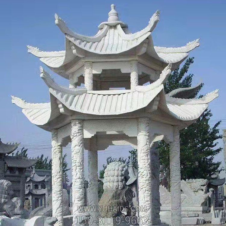 公園戶(hù)外大理石石雕雙層中式?jīng)鐾さ袼?>
                                <h2>公園戶(hù)外大理石石雕雙層中式?jīng)鐾さ袼?參數(shù)說(shuō)明</h2>
                                                                        <table>
                                      <tr>
                                        <th>產(chǎn)品標(biāo)題</th>
                                        <td>公園戶(hù)外大理石石雕雙層中式?jīng)鐾さ袼?/td>
                                      </tr>
                                      <tr>
                                        <th>發(fā)布時(shí)間</th>
                                        <td>2023-06-07 16:51</td>
                                      </tr>
                                      <tr>
                                        <th>價(jià)格</th>
                                        <td><span>電話(huà)咨詢(xún)</td>
                                      </tr>
                                                                              <tr>
                                          <th>雕刻內(nèi)容</th>
                                          <td>涼亭</td>
                                        </tr>
                                                                              <tr>
                                          <th>應(yīng)用場(chǎng)所</th>
                                          <td>公園</td>
                                        </tr>
                                                                              <tr>
                                          <th>制作材質(zhì)</th>
                                          <td>石雕、大理石、石雕</td>
                                        </tr>
                                                                          </table>
                                <h2>公園戶(hù)外大理石石雕雙層中式?jīng)鐾さ袼?詳細(xì)說(shuō)明</h2>
                                <p>玉海雕塑是一家綜合性的雕塑公司，擁有多款公園戶(hù)外大理石石雕雙層中式?jīng)鐾さ袼苣Ｐ?，可加工定制多種公園戶(hù)外大理石石雕雙層中式?jīng)鐾さ袼?，支持材質(zhì)、樣式、風(fēng)格、尺寸大小等方面的調(diào)整修改定制。我們所加工制作的公園戶(hù)外大理石石雕雙層中式?jīng)鐾さ袼苜|(zhì)優(yōu)價(jià)廉，遍布全國(guó)多個(gè)省市地區(qū)，想要了解更多案例圖片，請(qǐng)電話(huà)或微信咨詢(xún)。材質(zhì)、大小、樣式等都可以按需定制，還可根據(jù)您提供給的公園戶(hù)外大理石石雕雙層中式?jīng)鐾さ袼軜訄D進(jìn)行制作！如有相關(guān)需求，歡迎致電（微信同號(hào)）：<span>150-3119-9663</span></p>
                                                                <div   class=