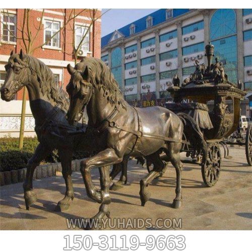 廣場(chǎng)城市不銹鋼大型銅雕馬車(chē)景觀雕塑
