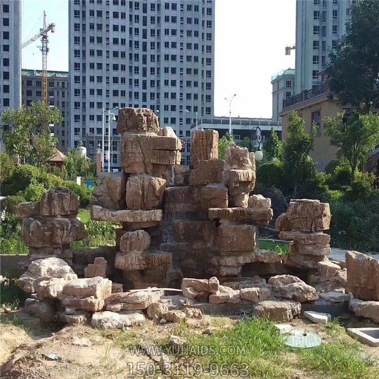 疊石假山，小區(qū)園林人造假山水景雕塑