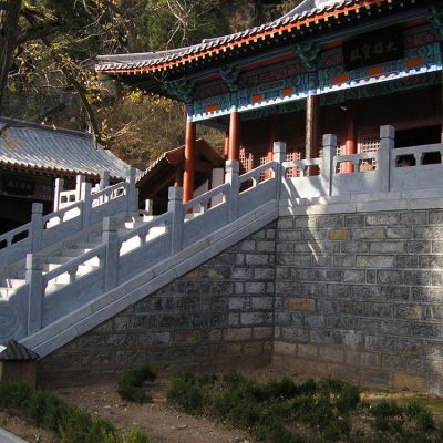 石雕欄桿，寺廟臺(tái)階欄桿扶手
