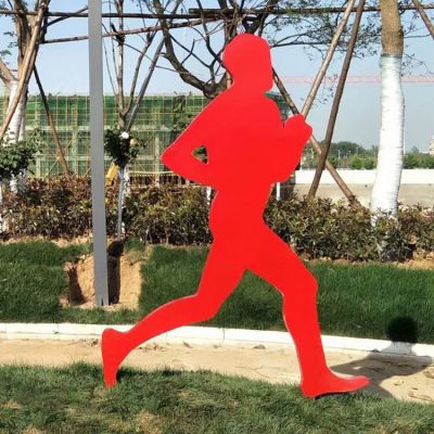 紅色 剪影 跑步 男 不銹鋼、鍍鋅板或玻璃鋼材質