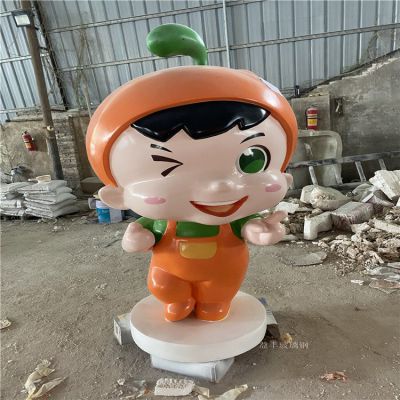 玻璃鋼卡通人物，橘子橙子公仔形象
