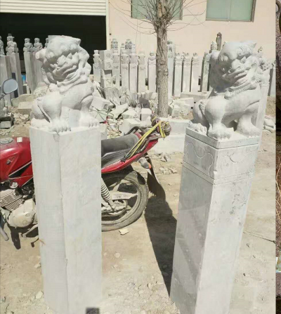 獅子栓馬柱，古建園林拴馬樁