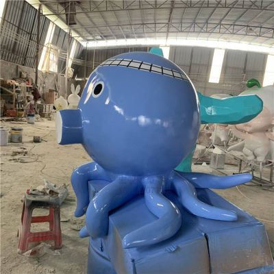 商場(chǎng)門口玻璃鋼卡通創(chuàng)意可愛(ài)八爪魚(yú)雕塑