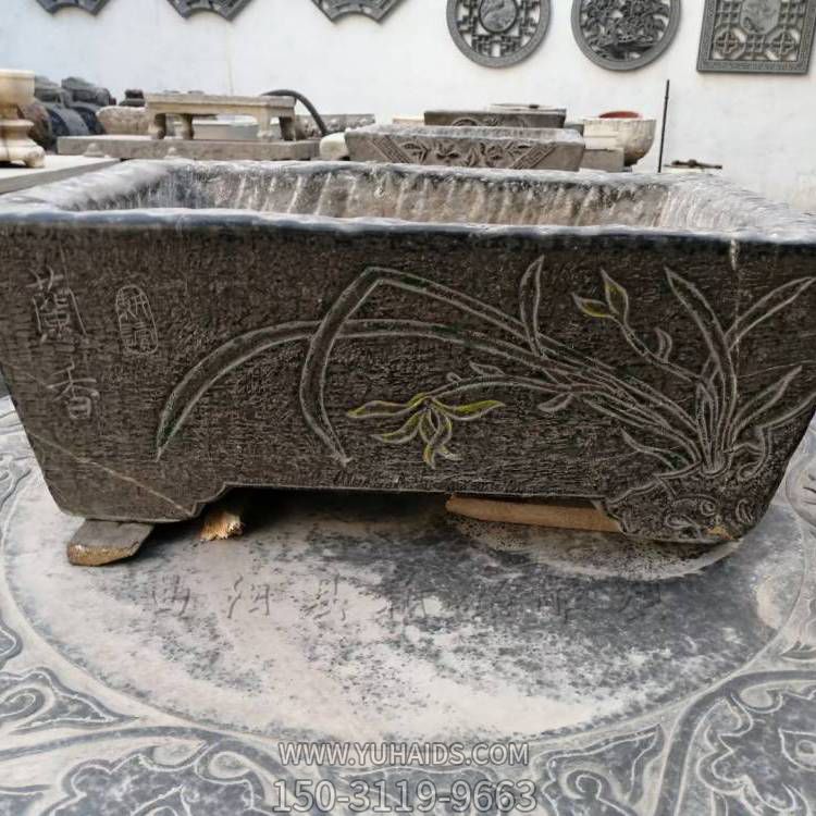 青石石雕魚(yú)缸花盆洗手盆石槽庭院戶外仿古水槽石缸雕塑