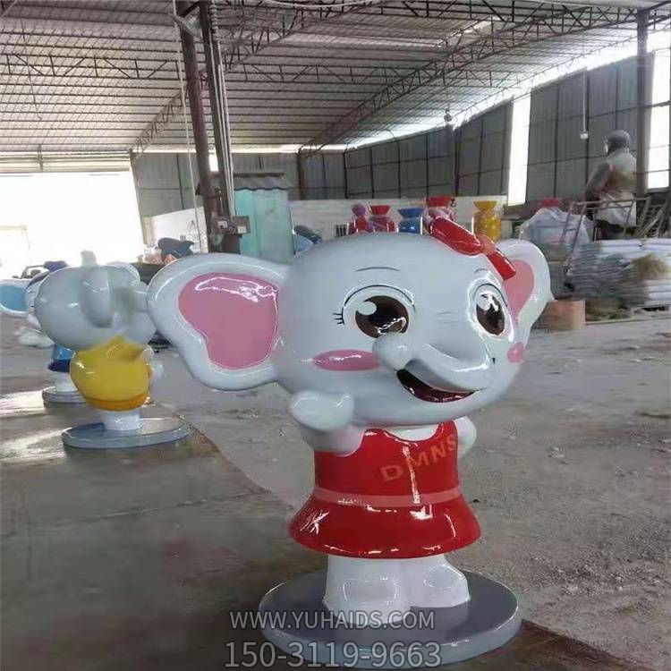 園林廣場(chǎng)玻璃鋼卡通戶(hù)外園林景觀大象雕塑