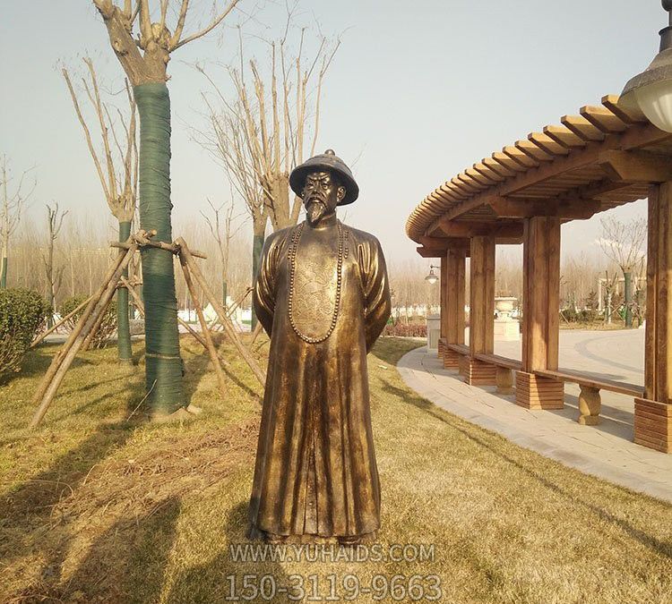學(xué)院廣場(chǎng)晚晴愛國(guó)英雄林則徐玻璃鋼仿銅雕塑