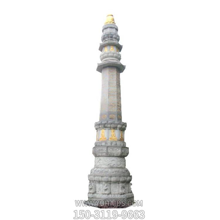 石雕經(jīng)幢，寺廟經(jīng)幢石刻雕塑
