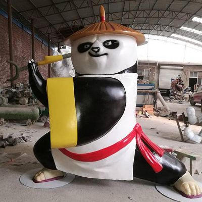 玻璃鋼彩繪功夫熊貓卡通貝殼美人魚(yú)模型戶(hù)外廣場(chǎng)創(chuàng)意動(dòng)物擺件