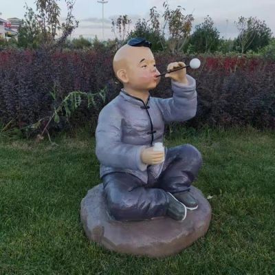 玻璃鋼創(chuàng)意吹泡泡的兒童景觀(guān)雕塑