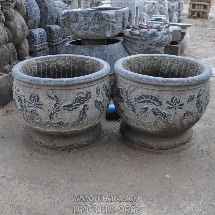 仿古做舊老石槽養(yǎng)魚(yú)種花園林庭院擺件雕塑