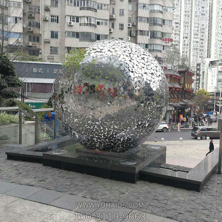 不銹鋼鏤空球，水景裝飾景觀雕塑