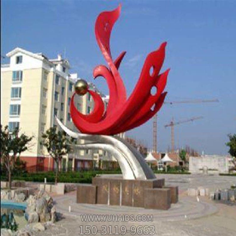 紅色不銹鋼校園標(biāo)志性擺件 巨型廣場(chǎng)景觀(guān)小品裝飾品雕塑