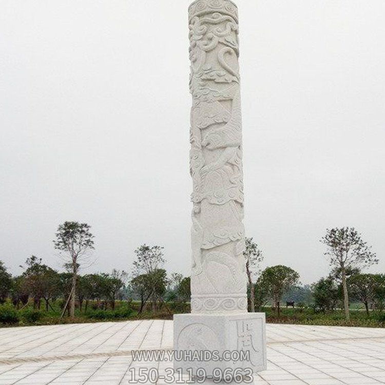 戶外廣場(chǎng)大型盤(pán)龍戶外園林文化柱雕塑