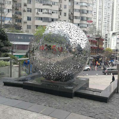 不銹鋼鏤空球，水景裝飾景觀雕塑
