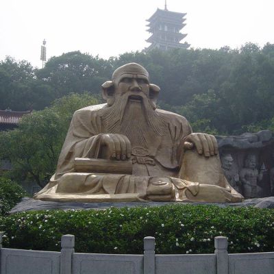廣場(chǎng)景區(qū)大型銅雕老子，戶(hù)外仿銅古代人物雕塑
