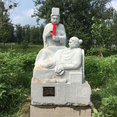 24孝故事人物，親嘗湯藥人物石雕