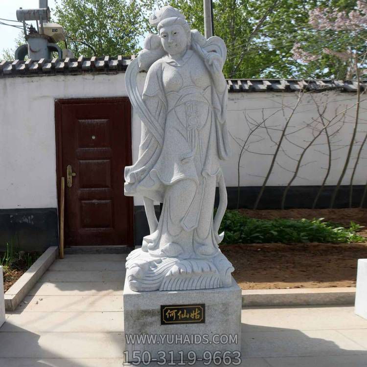 大理石石雕戶(hù)外園林大型神話(huà)人物何仙姑 雕塑