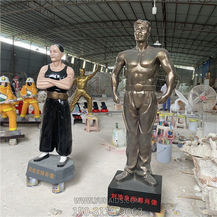 玻璃鋼人物塑像，仿銅人物和彩繪人物雕塑