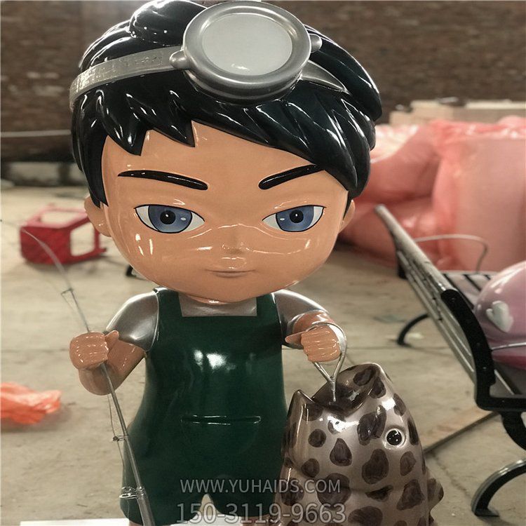 玻璃鋼卡通戶(hù)外園林景觀人物雕塑