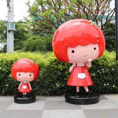 玻璃鋼卡通人偶，可愛的小女生形象